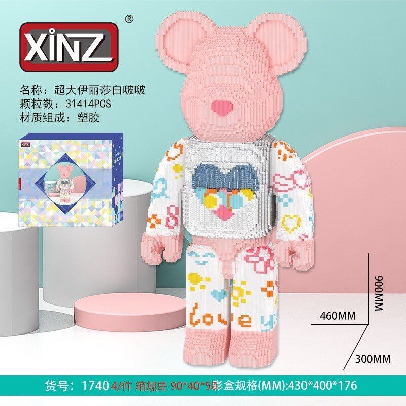 Xếp hình gấu Bearbrick 90cm