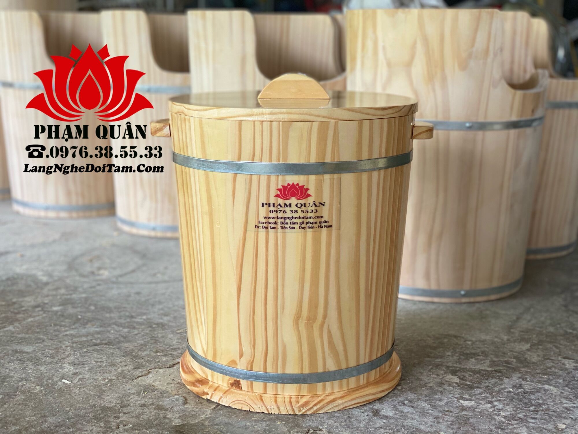 Thùng gỗ đựng gạo phong thuỷ 20kg