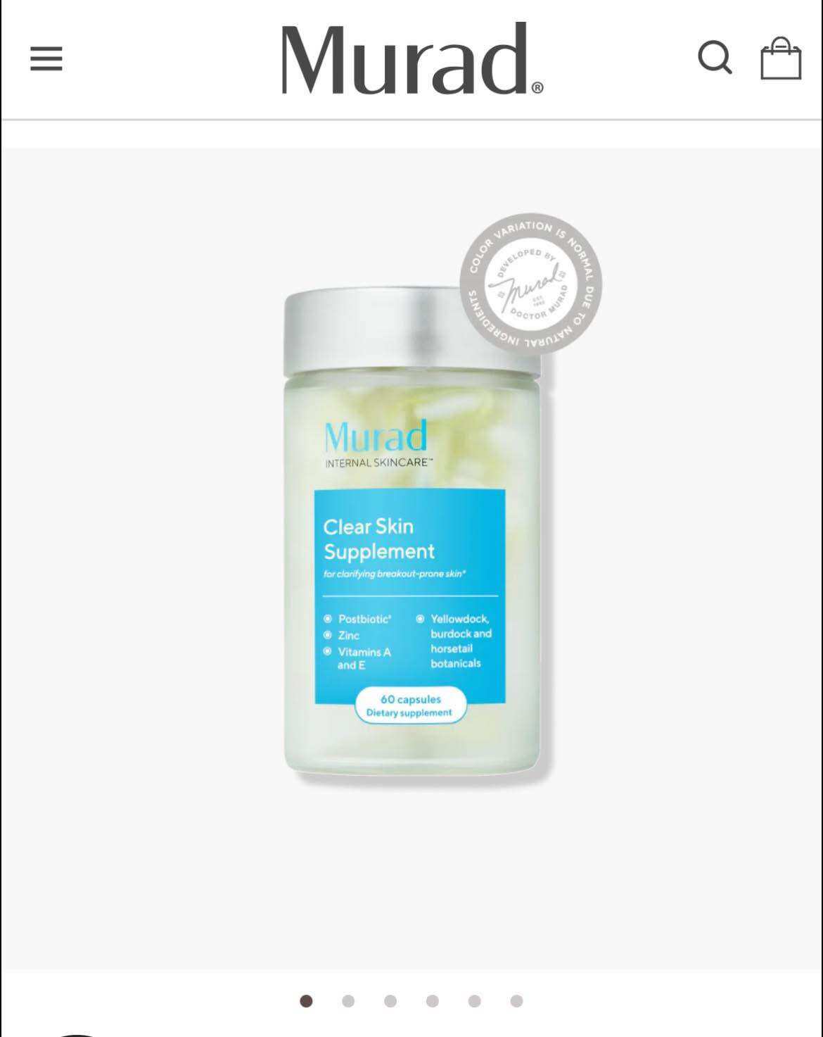 [FreeshipMAX] Giảm Mụn Murad Pure Skin Clarifying Dietary Supplement