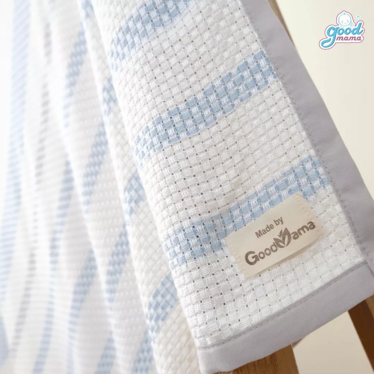 🍁🍁CHĂN LƯỚI VẢI LỤA SỢI TRE GOODMAMA🧶🐳Kích thước: 115x130cm