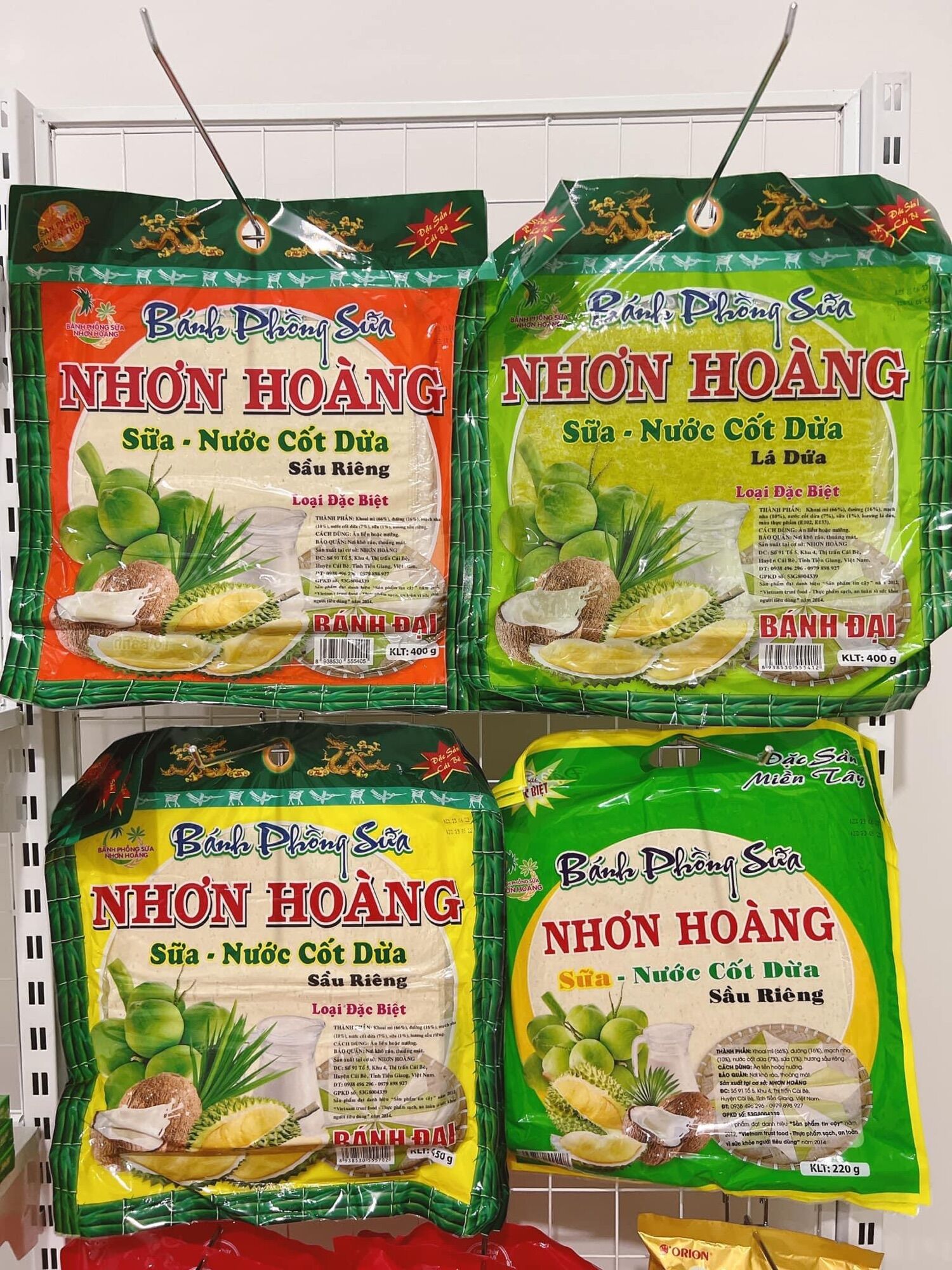 Bánh tráng sữa Nhơn Hoàng vị lá dứa