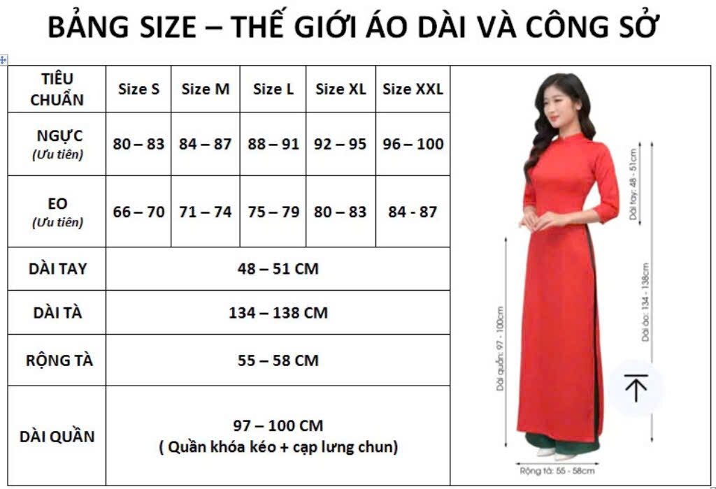 Áo dài lụa tây thi thêu cao cấp đủ size
