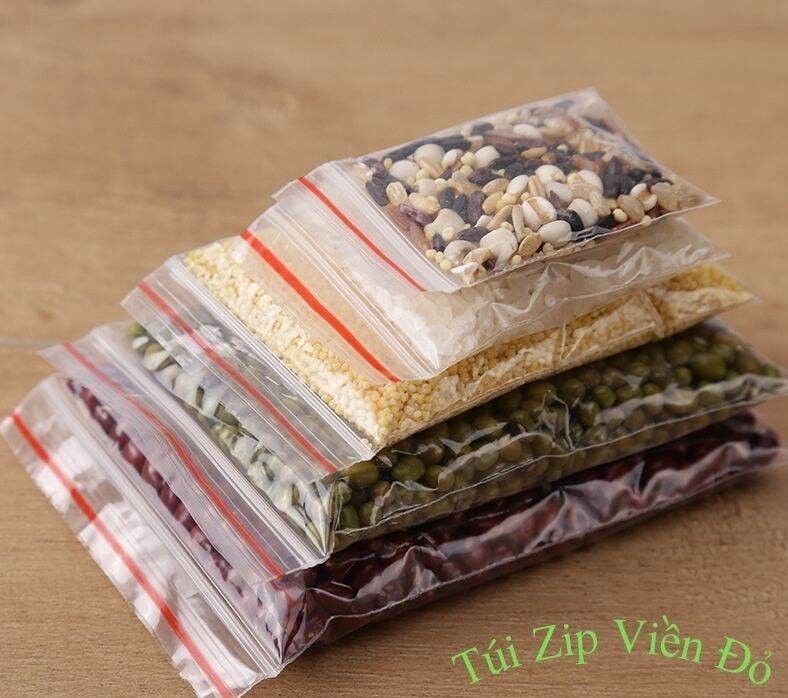 100Gr Túi Zip Chỉ Đỏ size 4x6cm