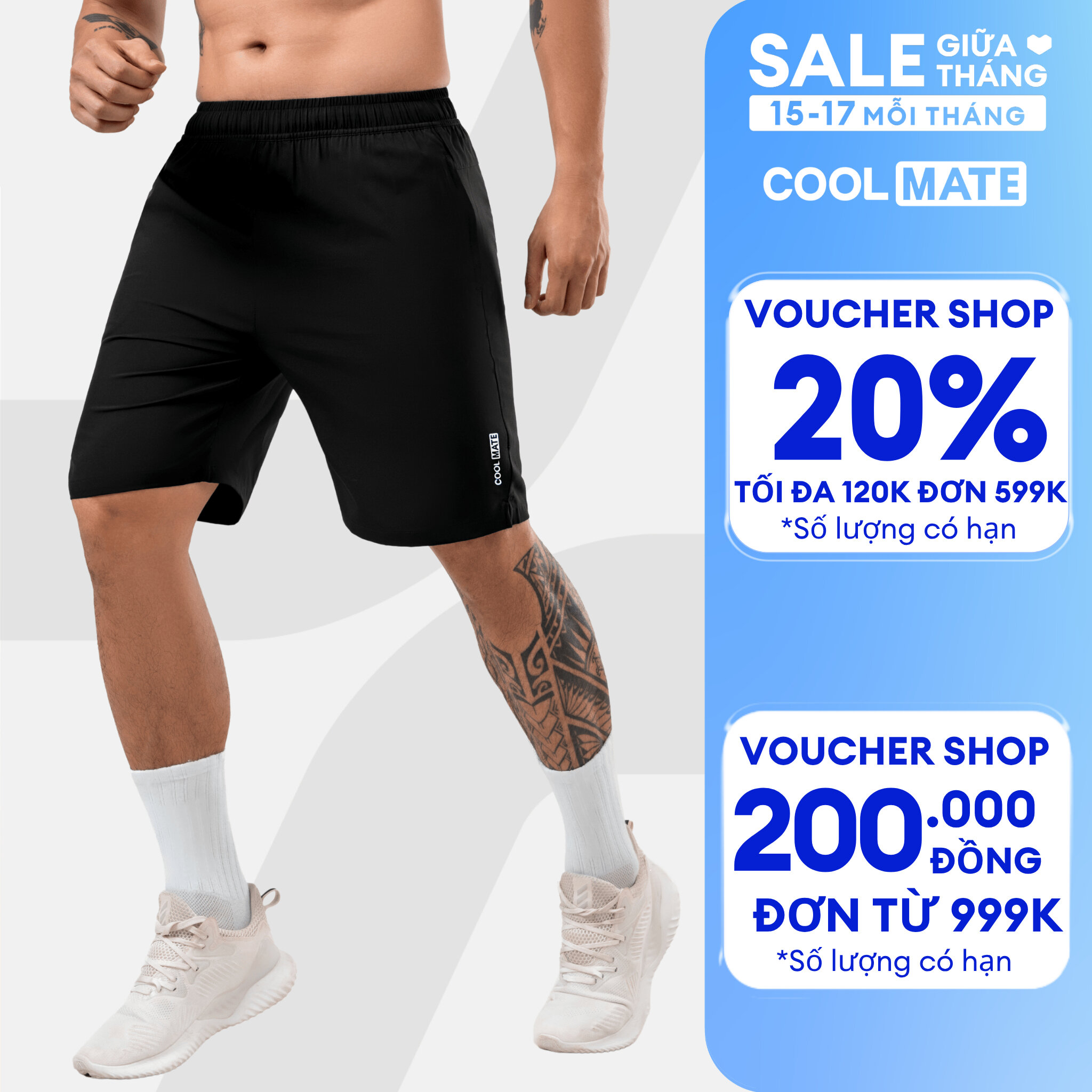 Quần thể thao nam Max Ultra Short V2 kiểu dáng thể thao (có túi khóa sau) Coolmate