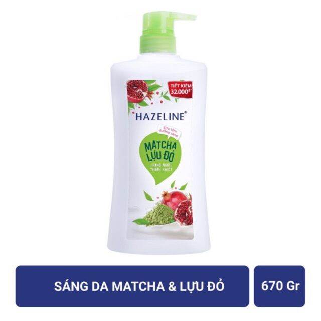 SỮA TẮM SÁNG DA HAZELINE MATCHA LỰU ĐỎ 670G