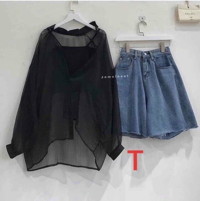 SET ÁO SƠ MI VOAN KÈM ÁO LÓT TRONG FROM DƯỚI 53KG