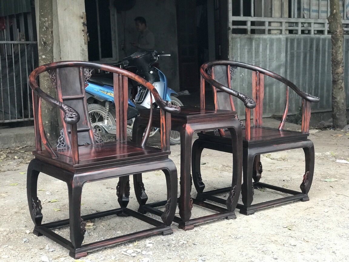 ghế minh đế gỗ trắc 3 món
