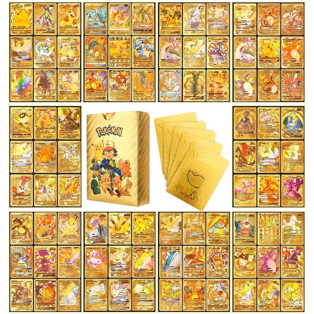 Hộp 20 thẻ bài pokemon mạ vàng