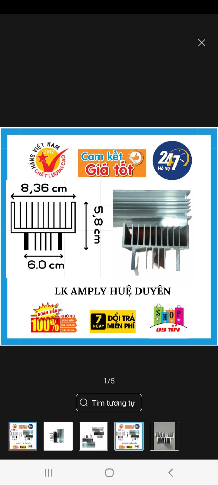 Nhôm 2u dài 22cm, cao 8,5 cm