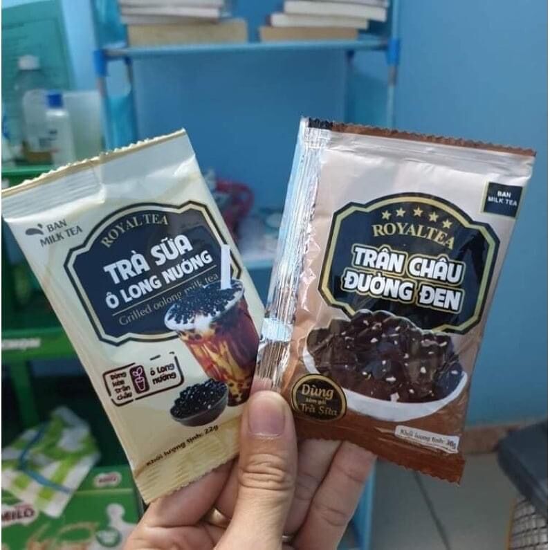 Combo 3 hộp trà sữa( 3 vị socola+olong nướng+ đường đen)