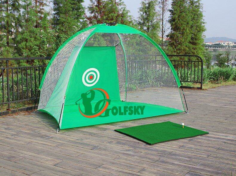 Combo Khung Lồng và Thảm Golf Swing di động tập golf tại nhà, văn phòng