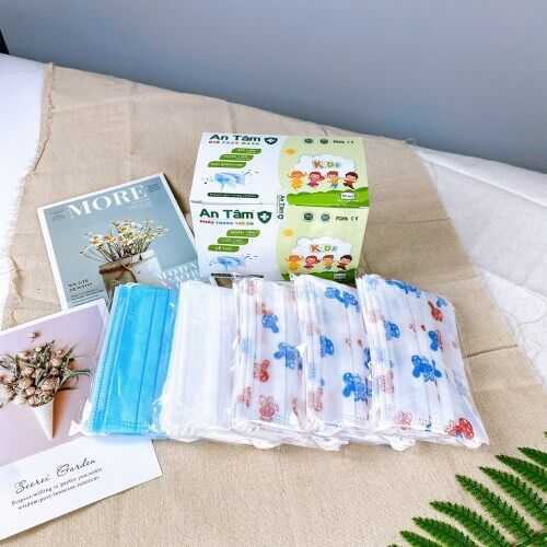 [Hộp 50 Cái] Khẩu Trang Y Tế Trẻ Em 4 Lớp An Tâm