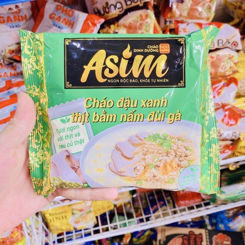 Cháo asim gấu đỏ đậu xanh thịt bằm nấm 74gr