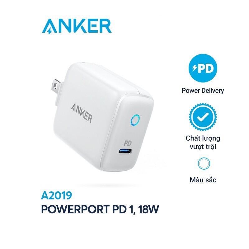 Củ Sạc Anker PowerPort PD 18w A2019 Adapter Sạc Anker PD 18W A2019