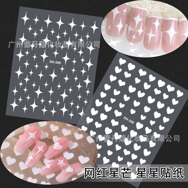 Sticker dán móng trang trí nail hình trái tim mẫu mới nhất