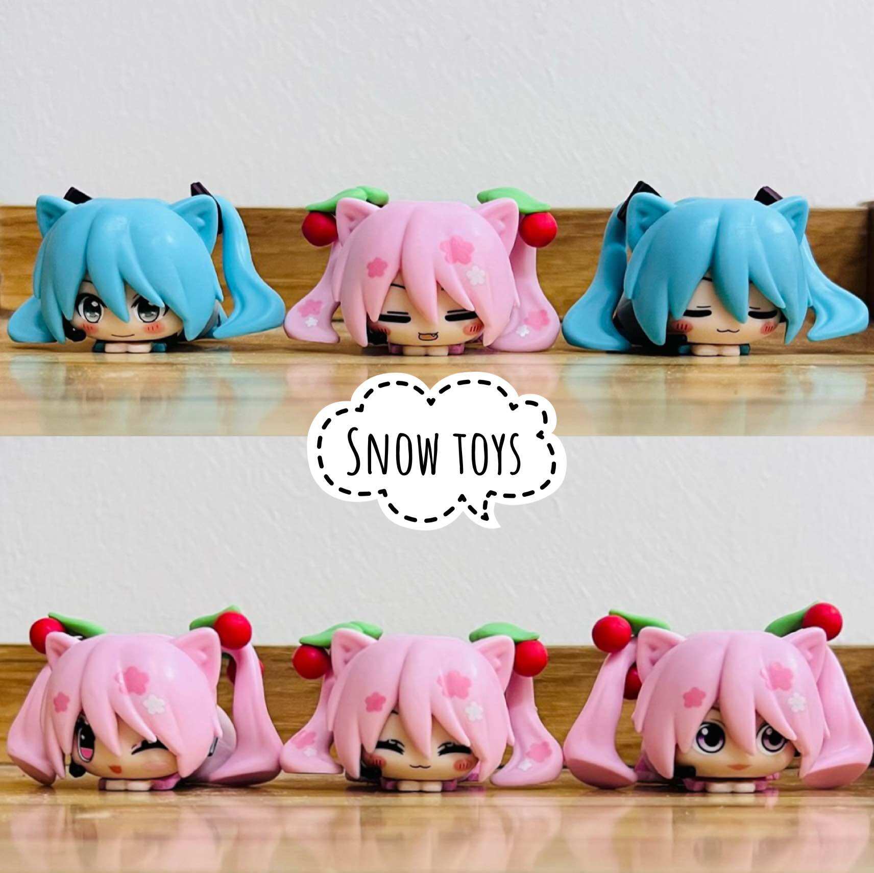 Mô hình Hatsune Miku - Mô hình Vocaloid Thần tượng âm nhạc ảo - Nhân vật Miku Hatsune cosplay mèo - 6,5cm