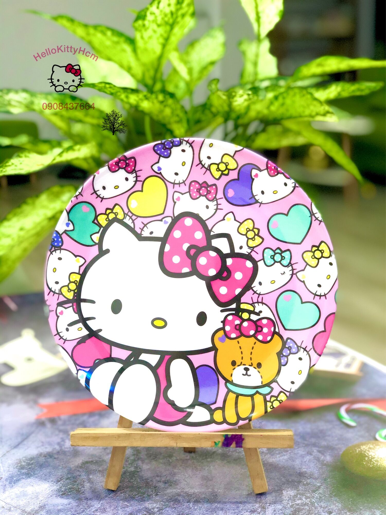 Dĩa tròn 20cm HelloKitty Doreamon