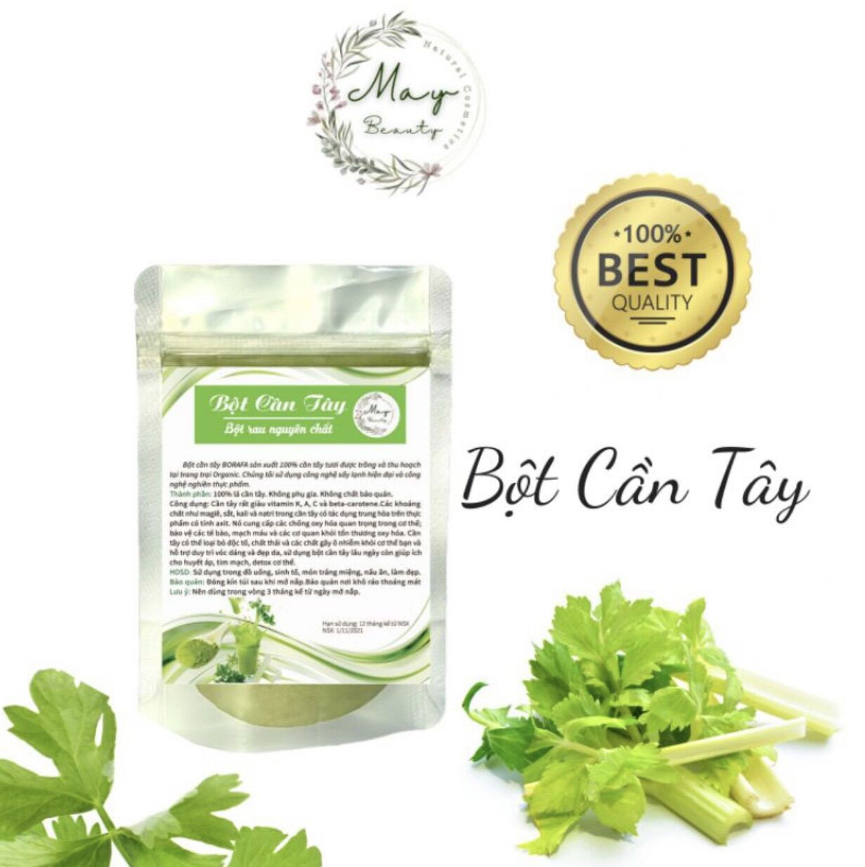 1kg Bột cần tây hữu cơ sấy lạnh tự nhiên