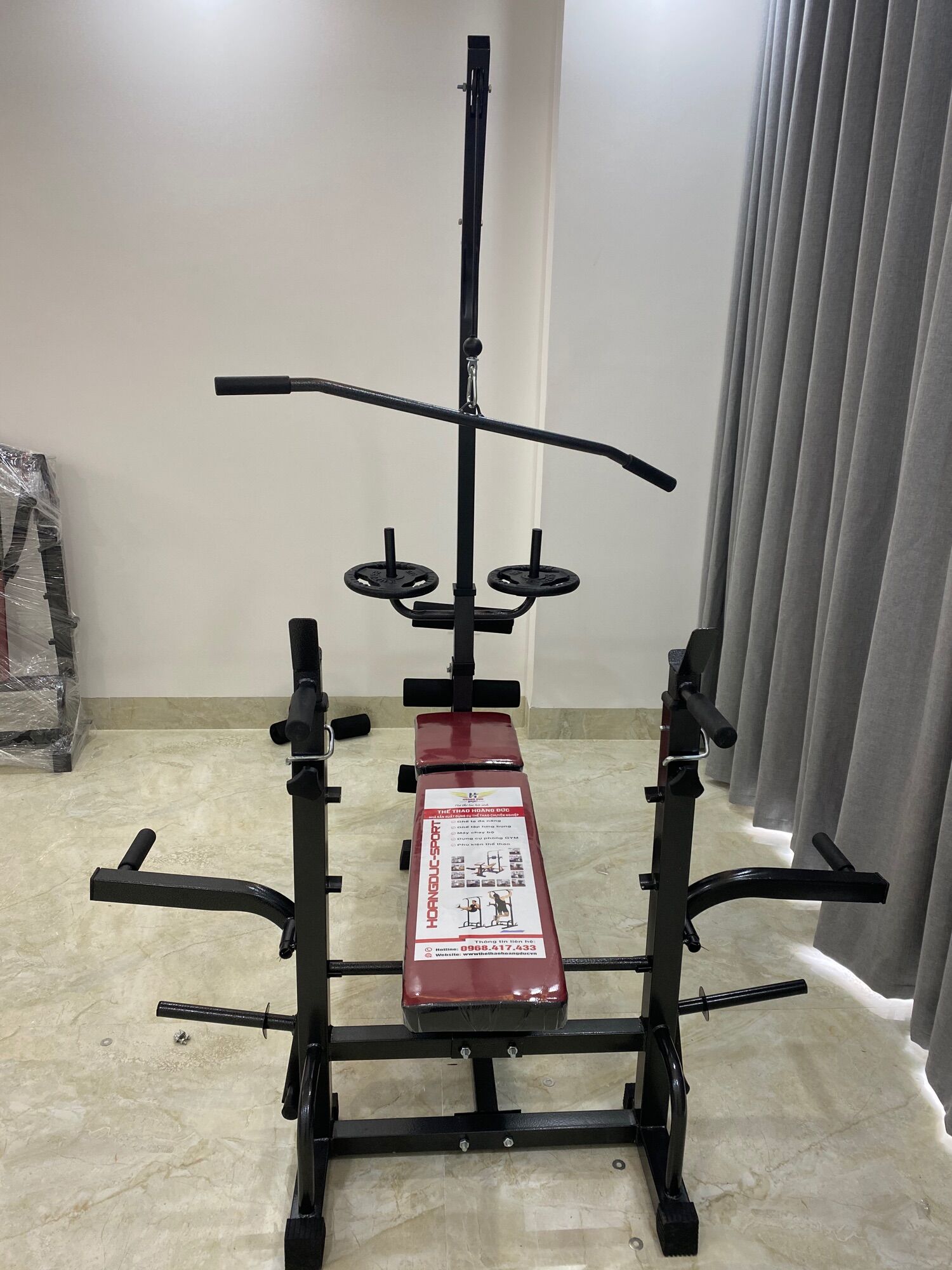 Ghế tập tạ đa năng Hoàng đức 2021 (chưa có tạ và đòn tạ) xuki