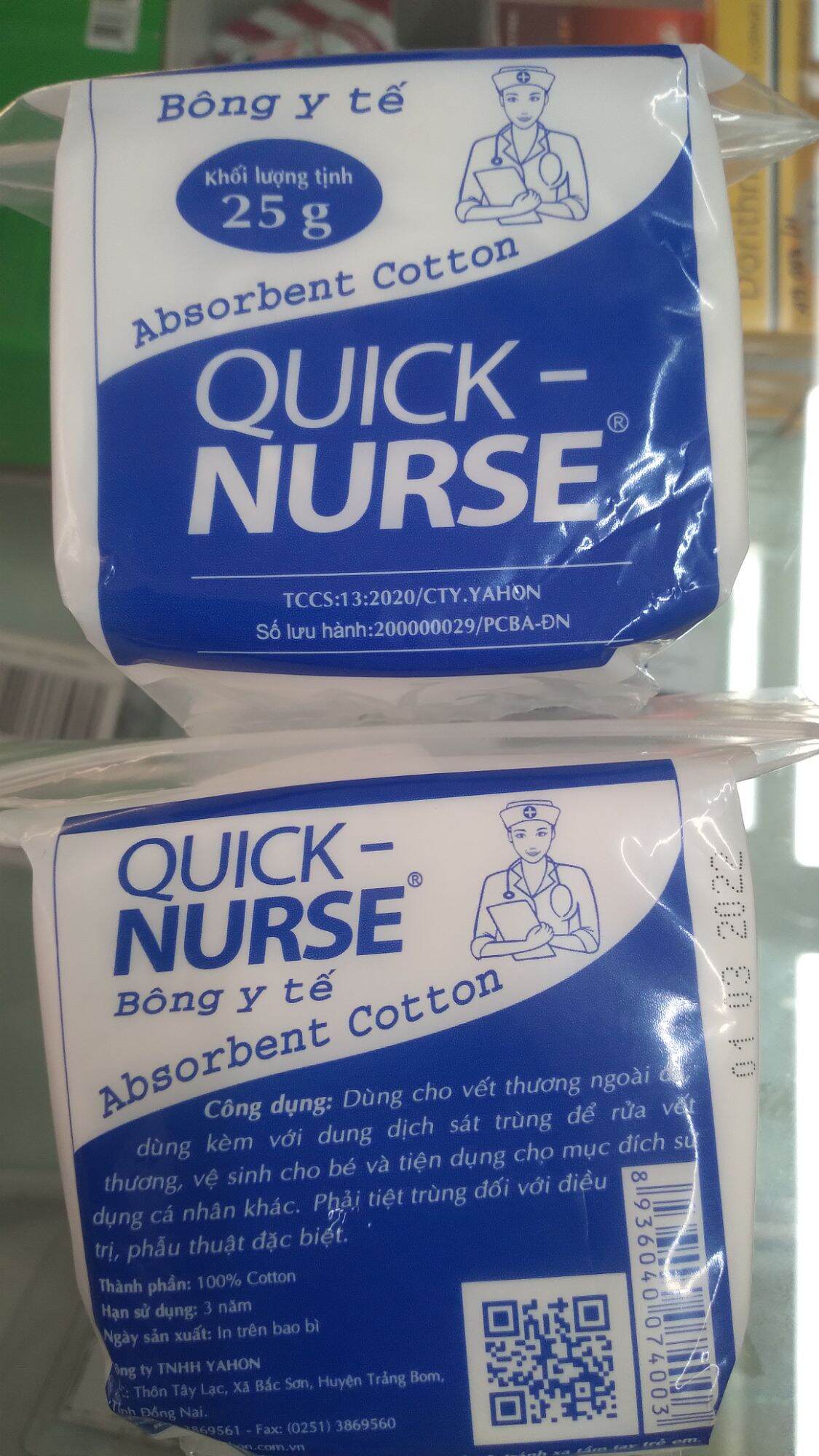 Bông y tế ép cuộn Quick-Nurse 25gr