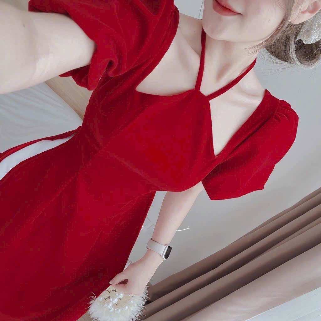 (SHOP TÁO ĐỎ BIGSIZE 50KG ĐẾN 90KG) set áo dài cổ yếm không nơ
