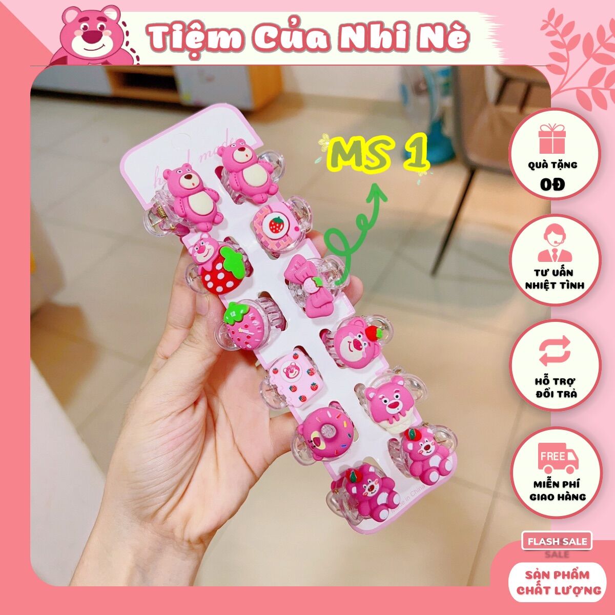KẸP TÓC CÀNG CUA MINI GẤU DÂU LOTSO
