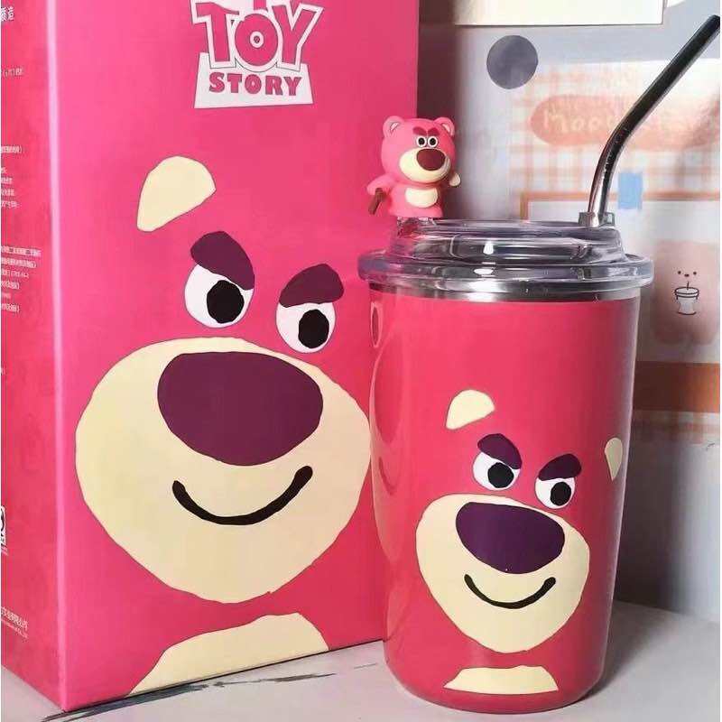 Ly giữ nhiệt gấu dâu Losto chính hãng TOY STORY lõi inox 304 - Bình nước gấu dâu Disney