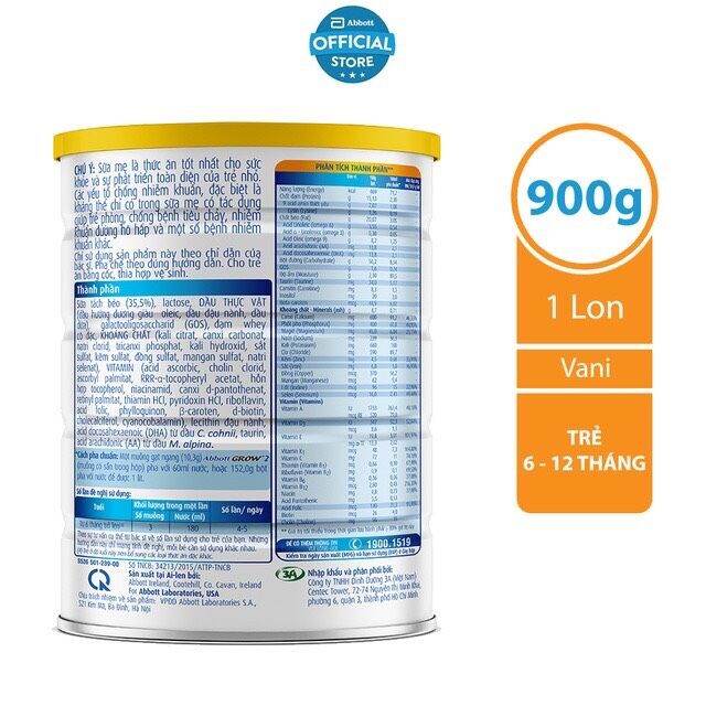 Sữa Abbott grow 2 900g