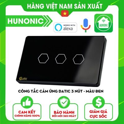 Công tắc thông minh hunonic datic wifi 3 nút