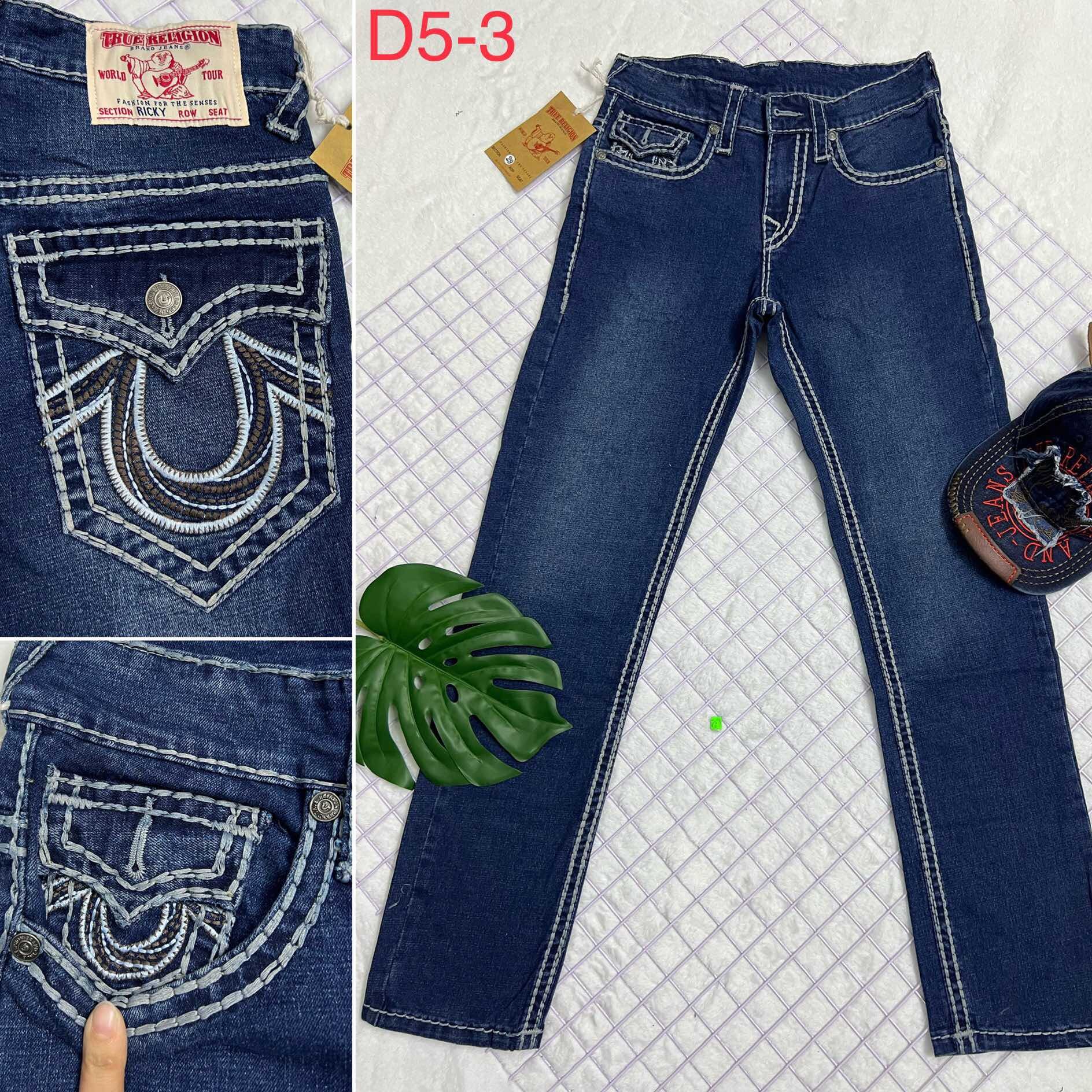 Quần jeans nam nắp túi chỉ nổi