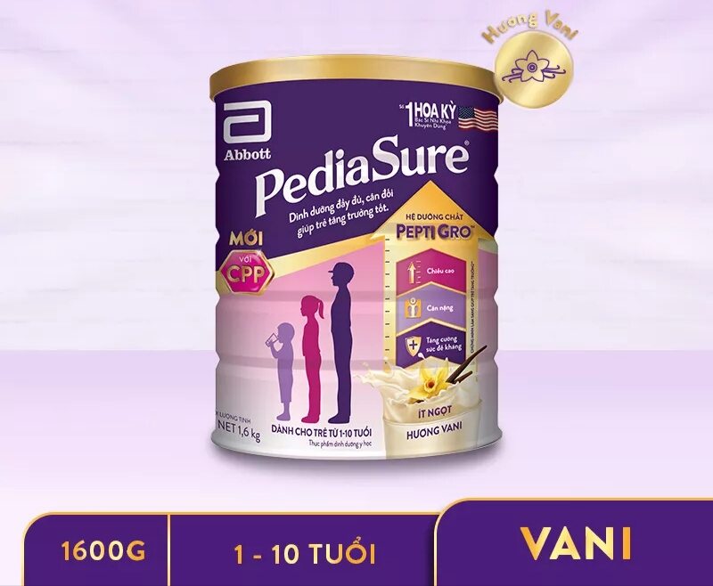 Mẫu mới cpp_sữa bột pediasure ba vani 1,6kg/850g