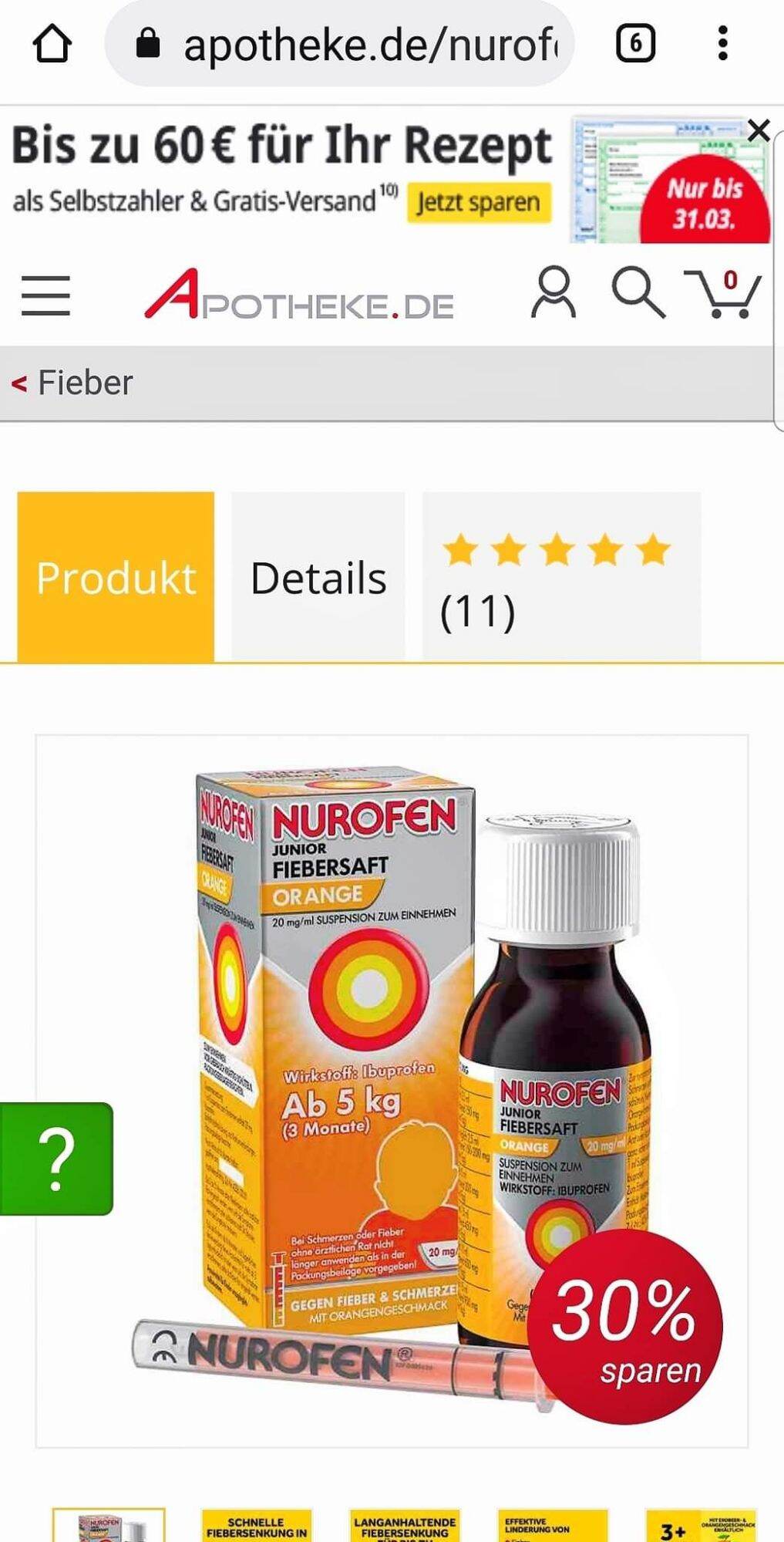 Đồ uống hạ sốt Nurofen của Đức