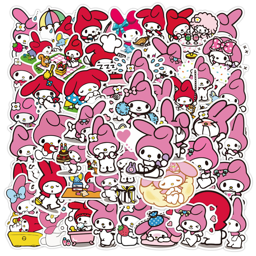 Set 50/100 hình dán sticker chống thấm nước melody