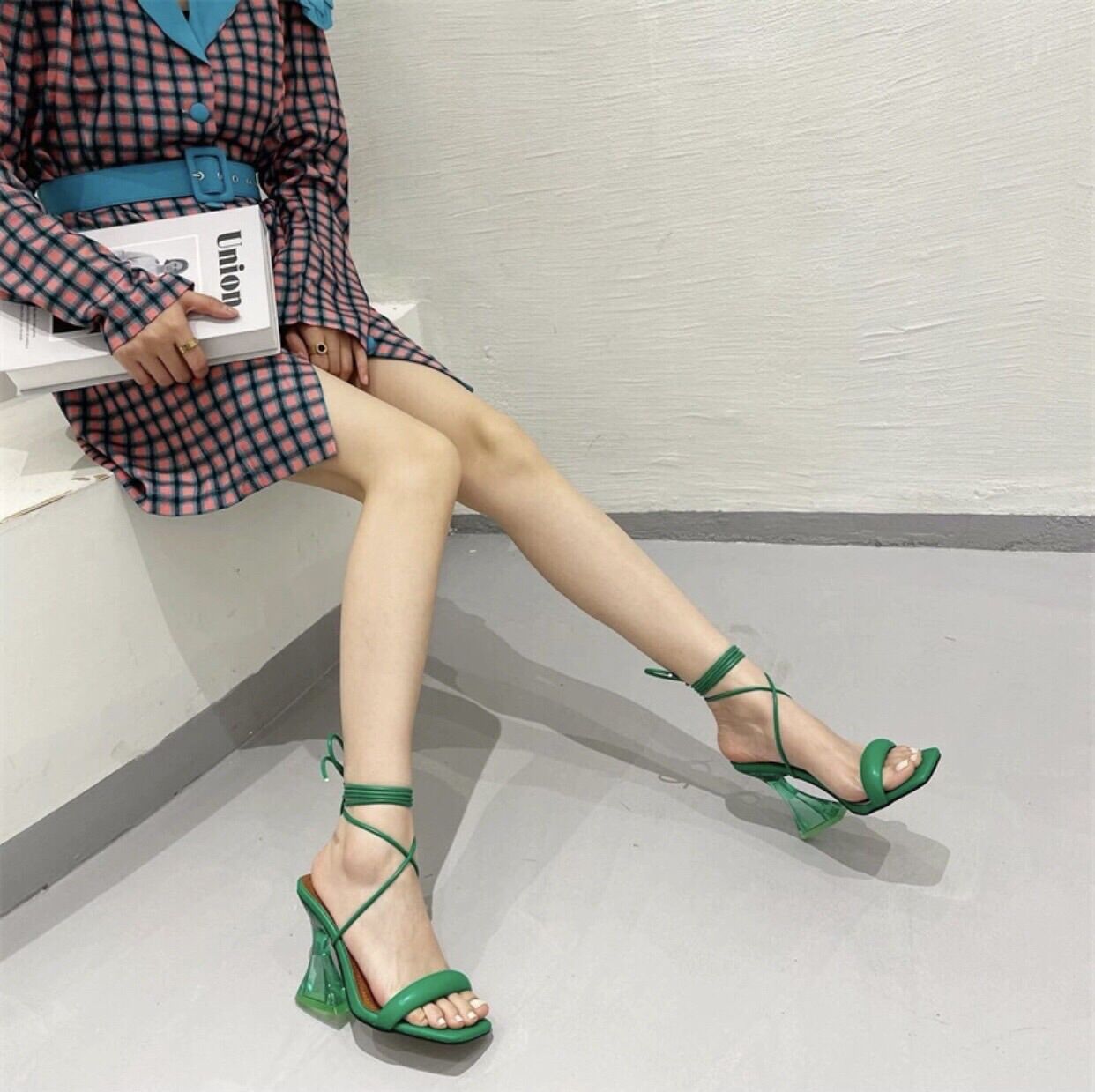 Sandal nữ cao gót chiến binh cao 9 phân- Giày cao gót màu siêu xinh