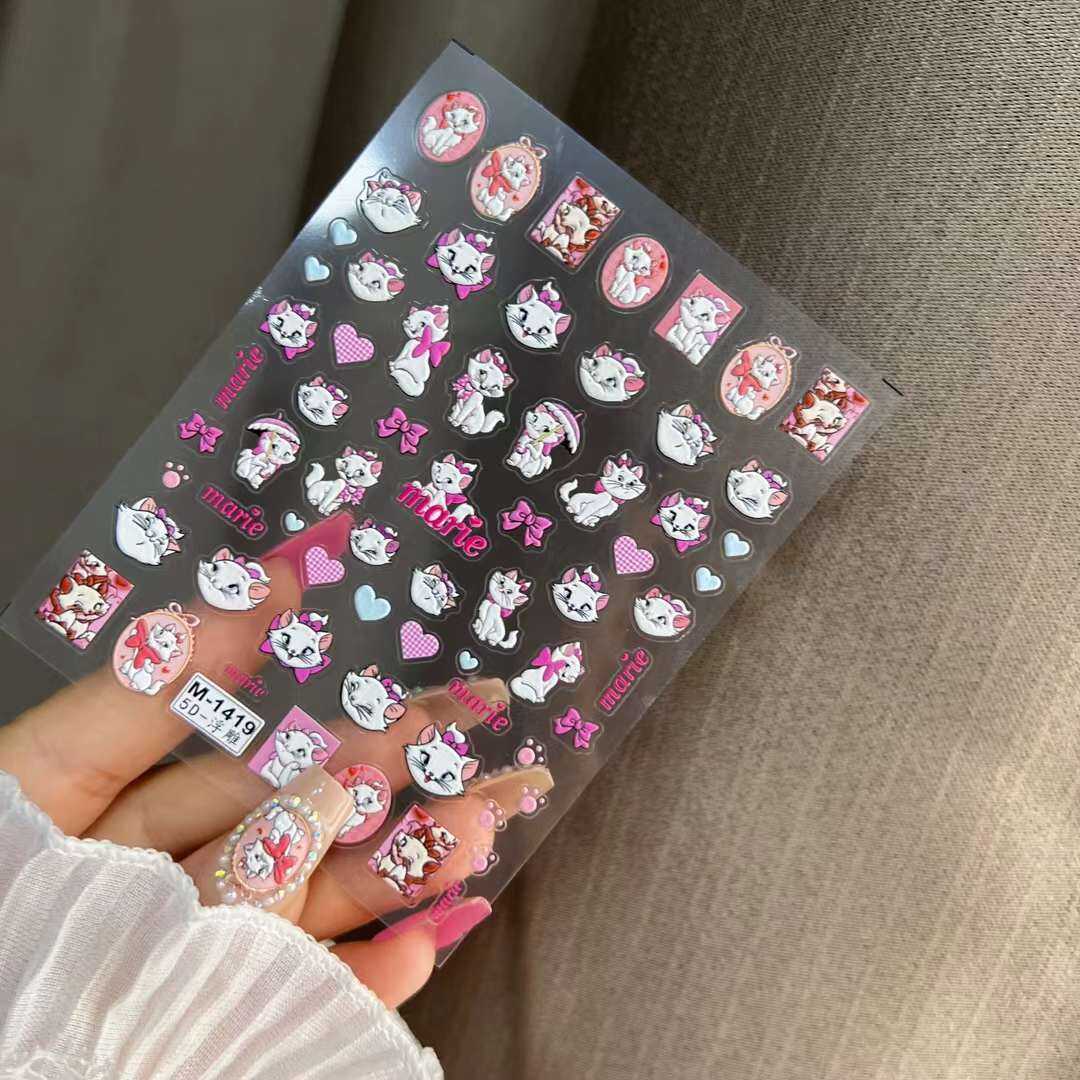 STICKER 5D LỤA NỔI CAO CẤP -HÌNH DÁN NAIL ❤️