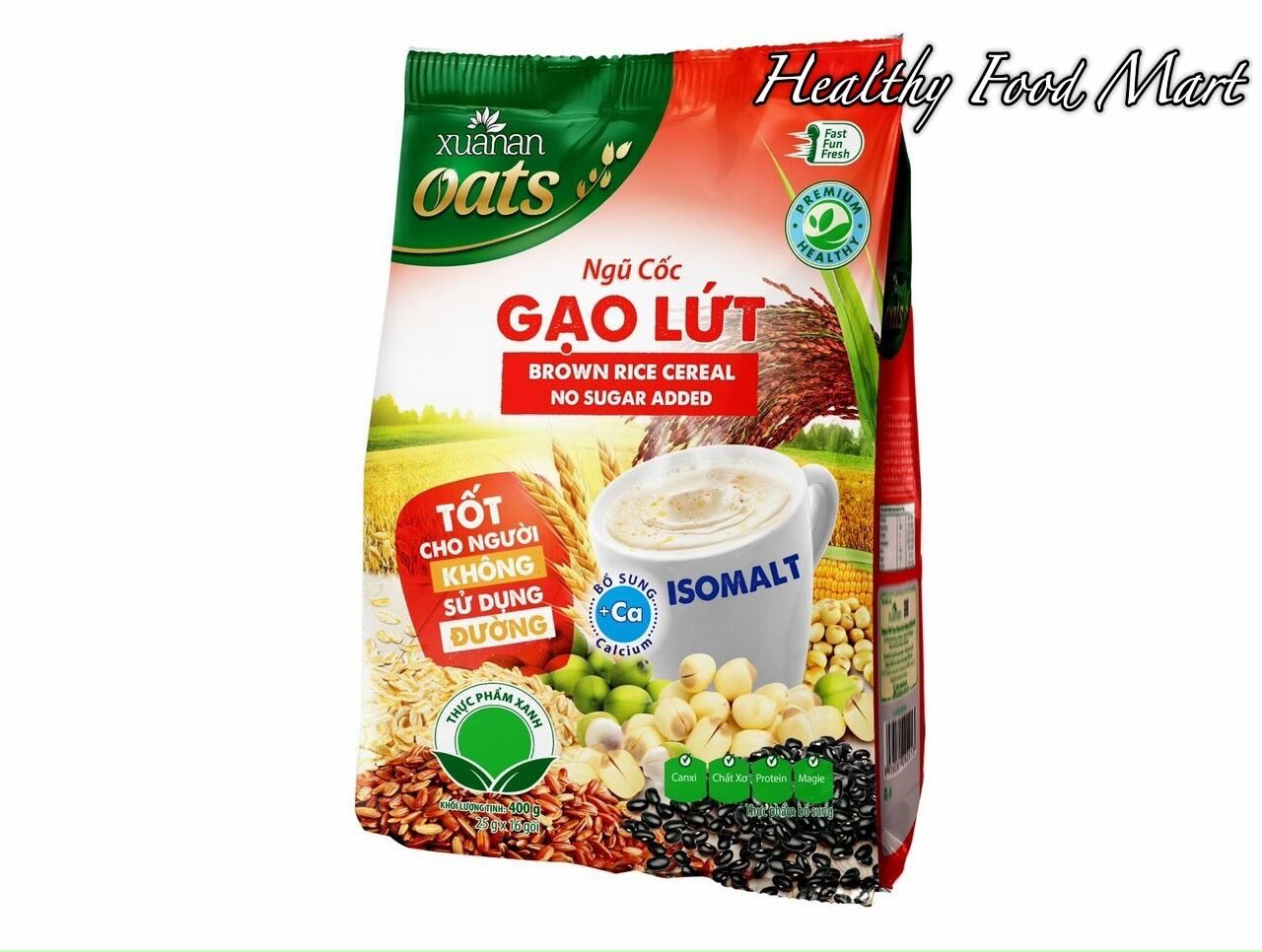 Bột ngũ cốc gạo lứt ăn kiêng xuân an oats 400gr- tặng kèm km ngẫu nhiên