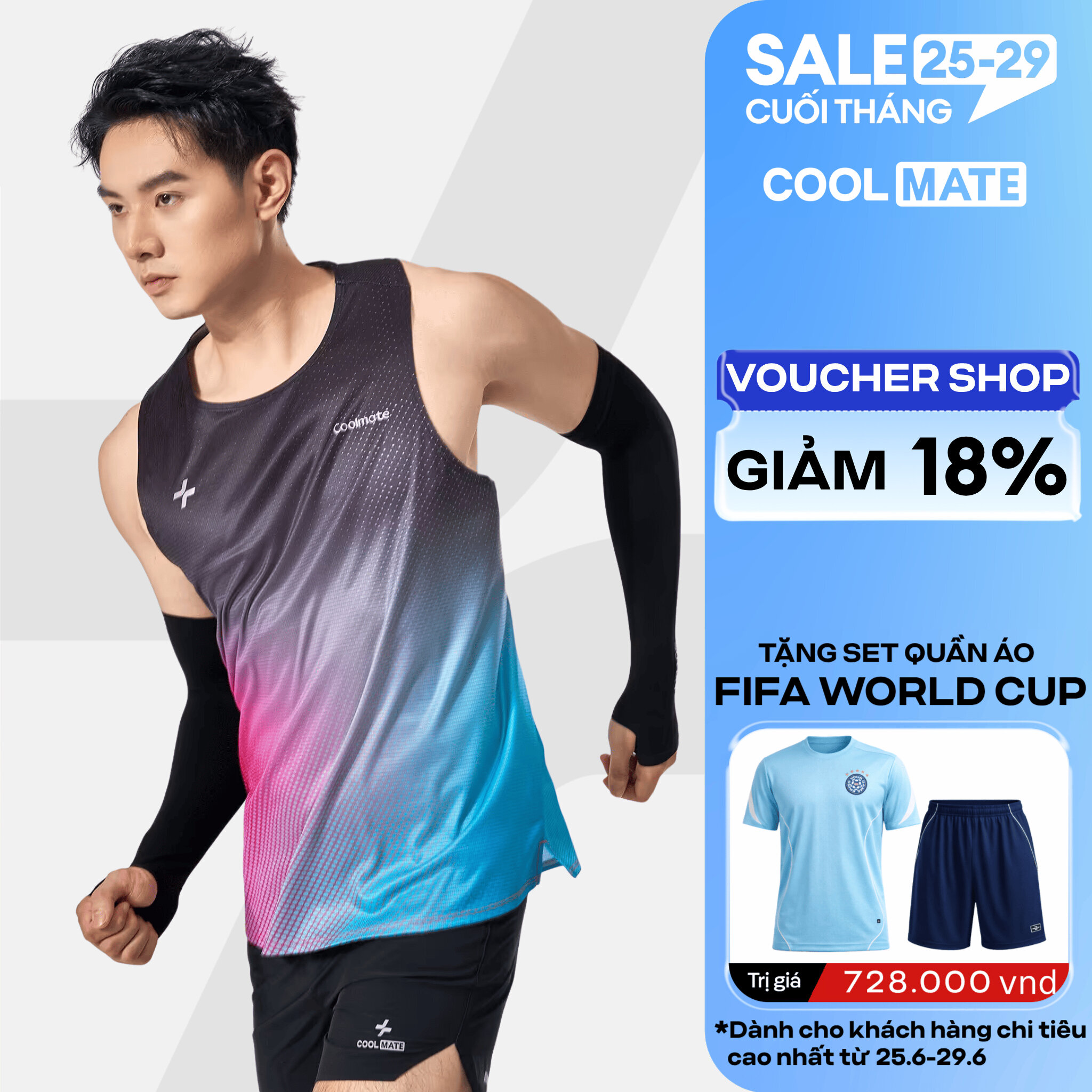 Áo Singlet chạy bộ AirRush Gradient áo thể thao running thoáng khí thấm hút tốt Coolmate