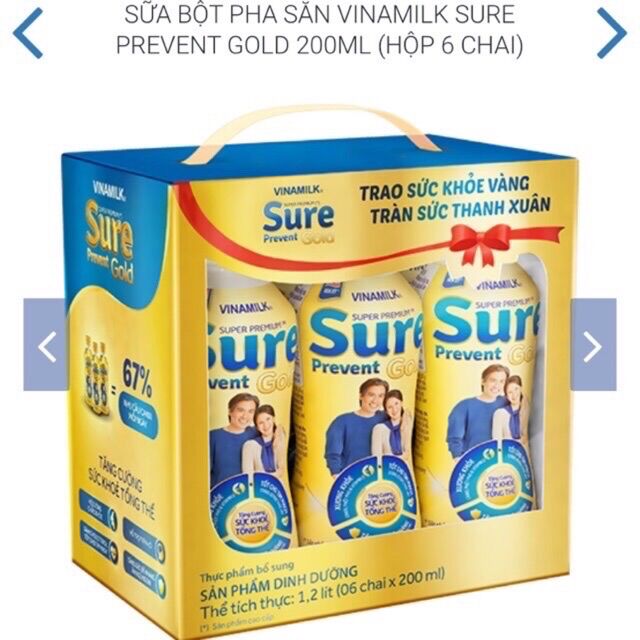 Sữa bột pha sẵn Sure Prevent gold 200ml ( lốc 6 chai)