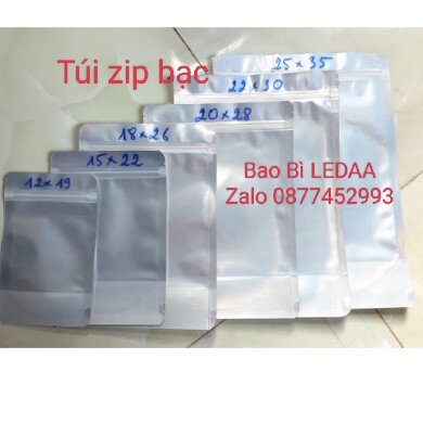 1kg túi zip bạc loại 1 đáy đứng.