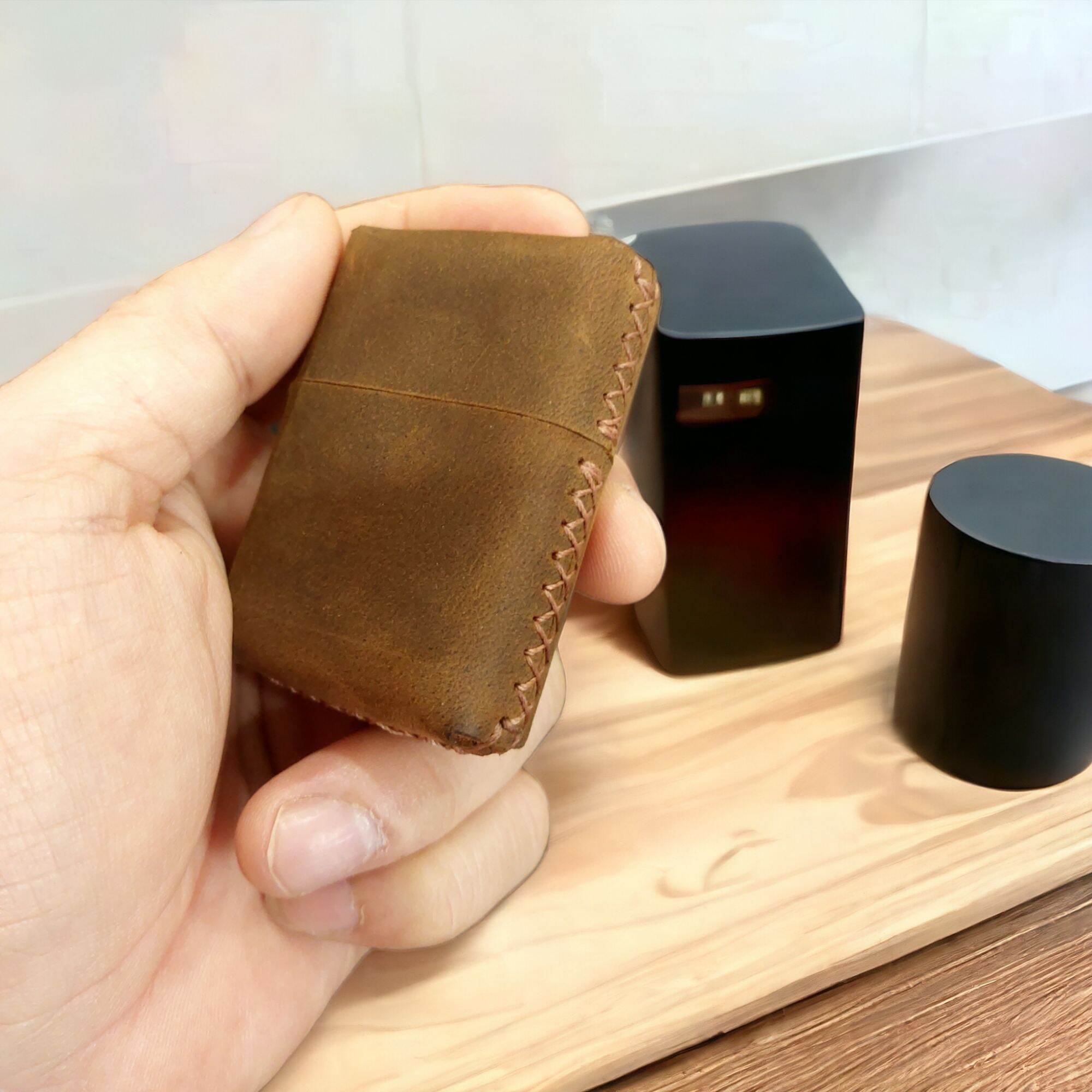 Bao Da Trùm Zippo Classic, Bao da Thật Zippo, da handmade