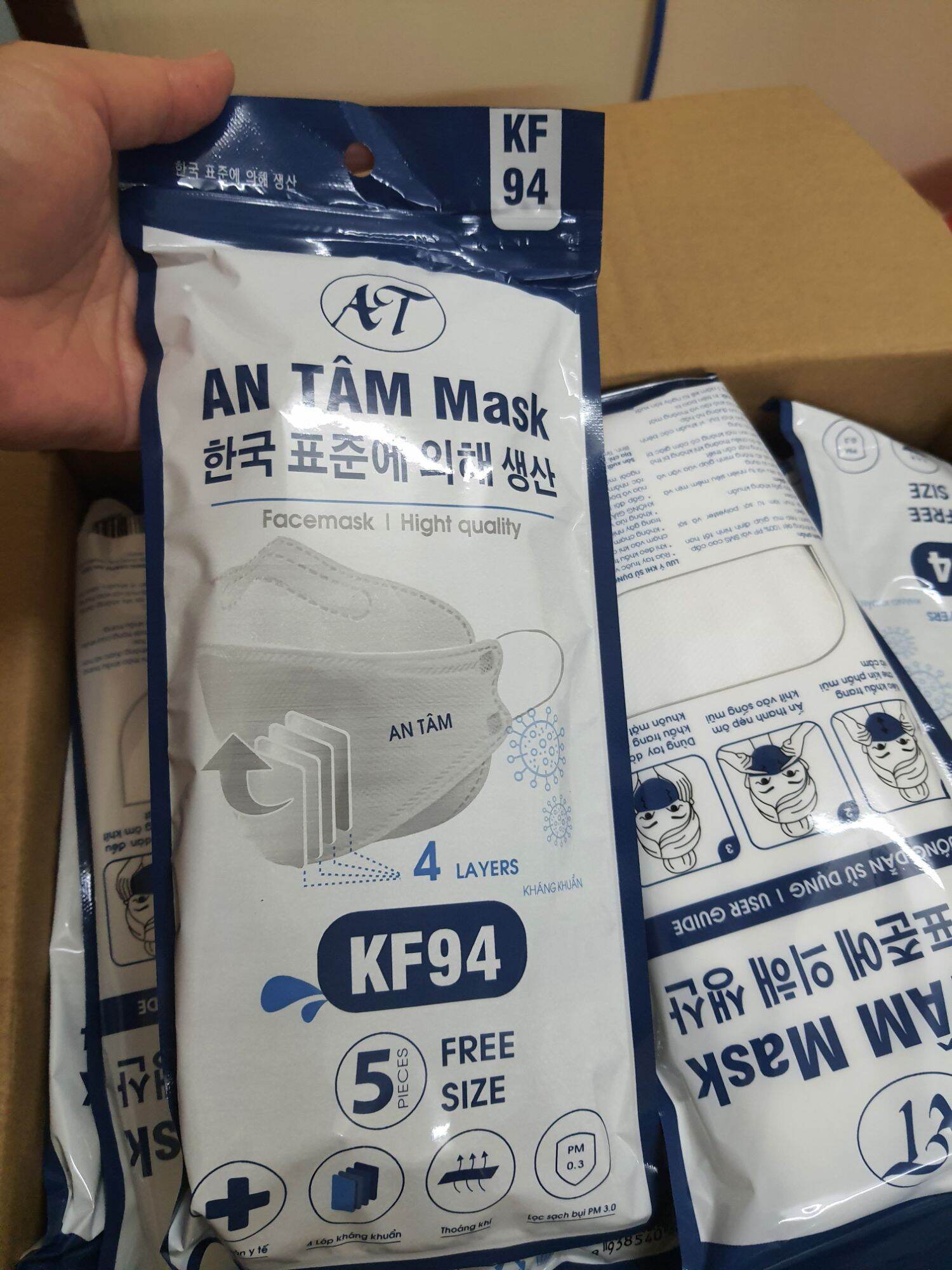 Combo 50 cái Khẩu trang KF94 AN TÂM MASK