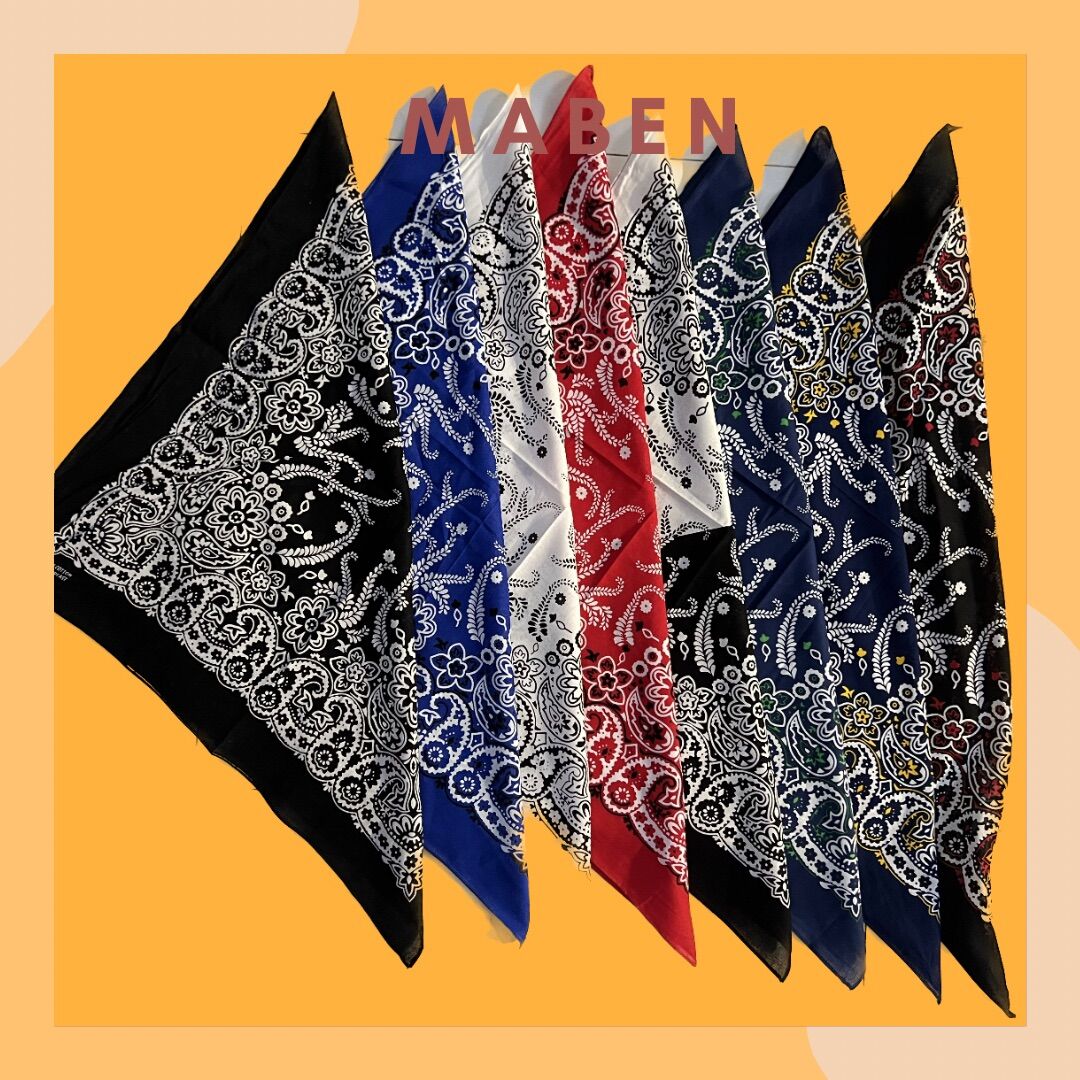 Khăn bandana cotton nhiều mẫu size 55x55cm - Maben