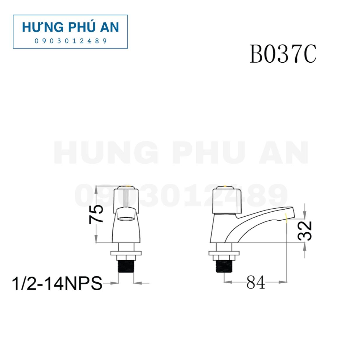 Vòi Lavabo nước lạnh CAESAR B037C - chính hãng