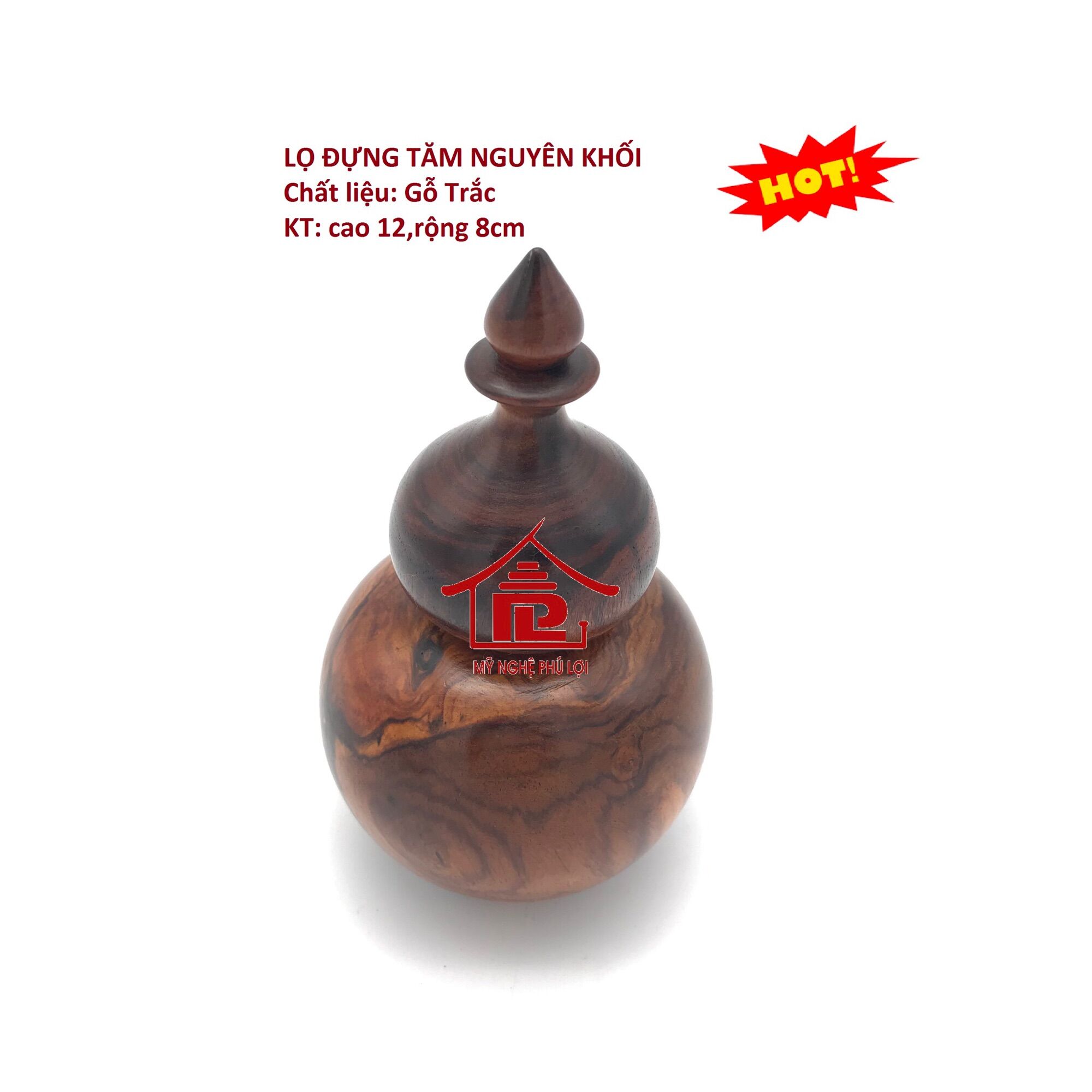 Lọ đựng tăm hồ lô gỗ trắc