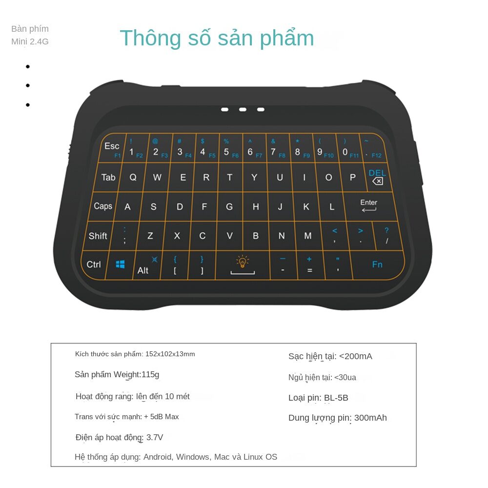 T18 Mini Wireless Keyboard Full Touch Screen 2.4GHz Air Mouse Touchpad Handheld Backlight Remote Control for Android TV BOX