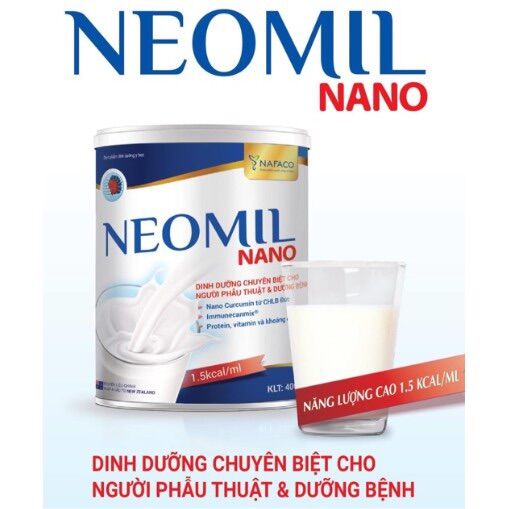 Sữa bột NEOMIL NANO 900g - Sữa bột chuyên biệt cho người trước & sau phẫu thuật dưỡng bệnh