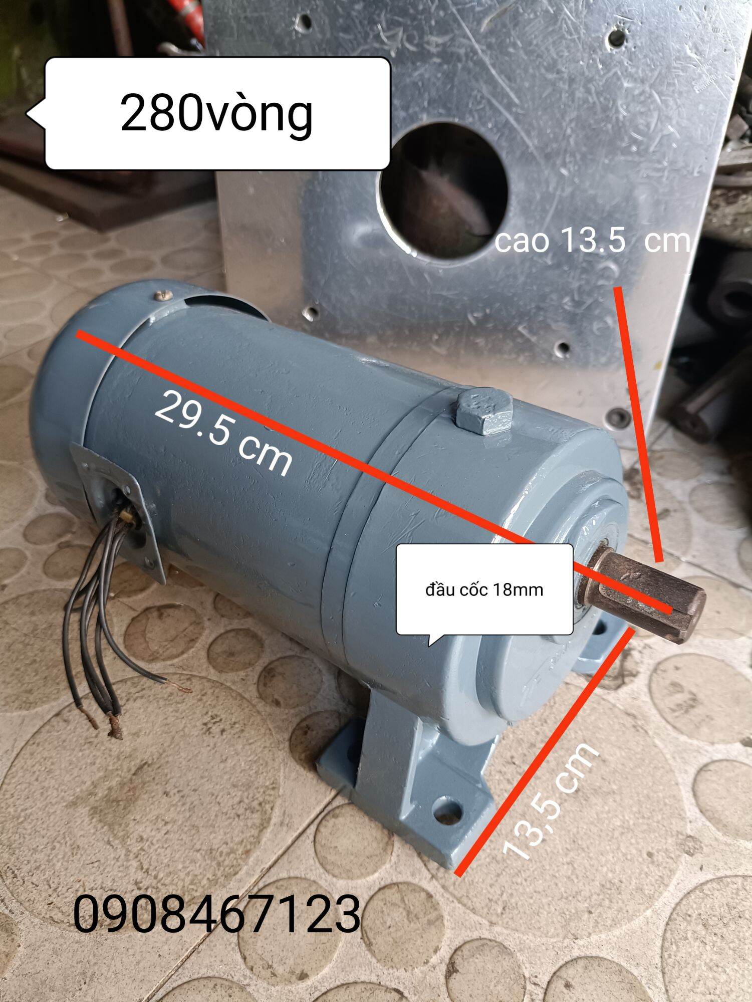 motor giảm tốc 140 vòng phút ( 200w 0.2kw ) điện 220v
