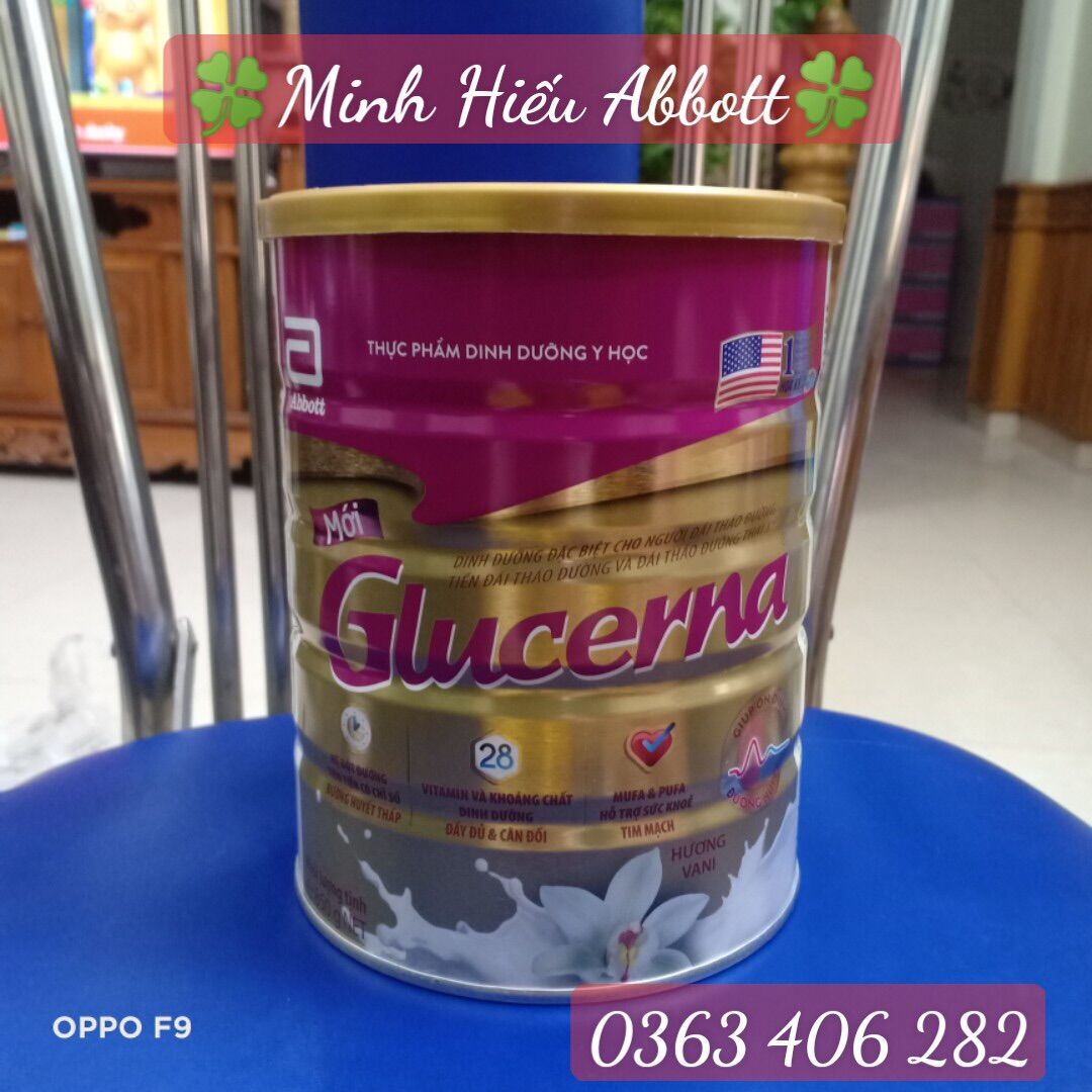 Sữa bột Glucerna Abbott hương vani lon 850g dành cho người tiểu đường kiểm soát đường huyết