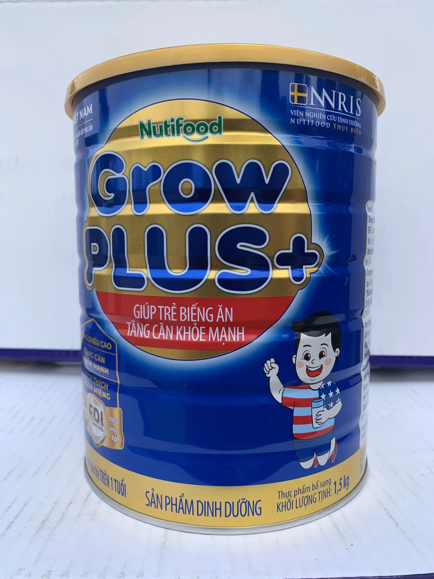 [HCM]Sữa Bột Nutifood Growplus Xanh 1.5kg Date Mới Nhất - grow xanh 1.5kg