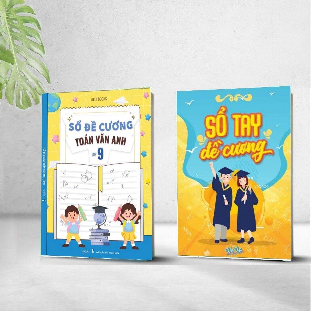 Combo 2 cuốn sổ đề cương toán văn anh lớp 9 và sổ tay đề cương ghi chép
